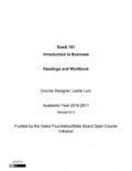 Bus& 101 Introduction to Business Readings and WorkbookF