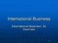 INTERNATIONAL BUSINESS – AN OVERVIEW